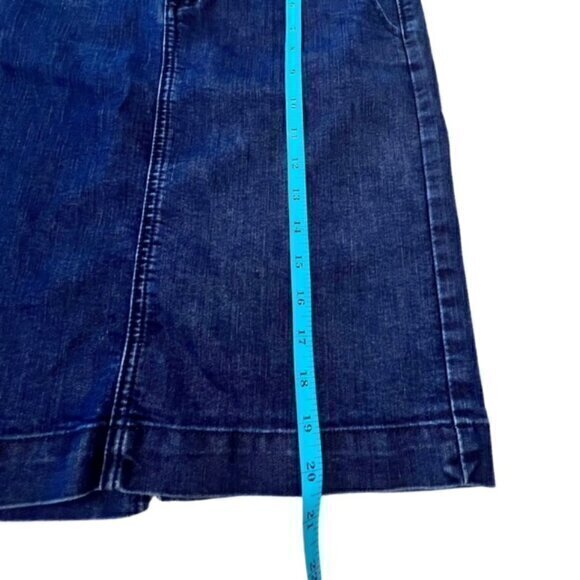BANANA REPUBLIC Denim Pencil Skirt Dark Blue Stretch Back Slit 90’s Y2K Size 4 - Picture 6 of 8